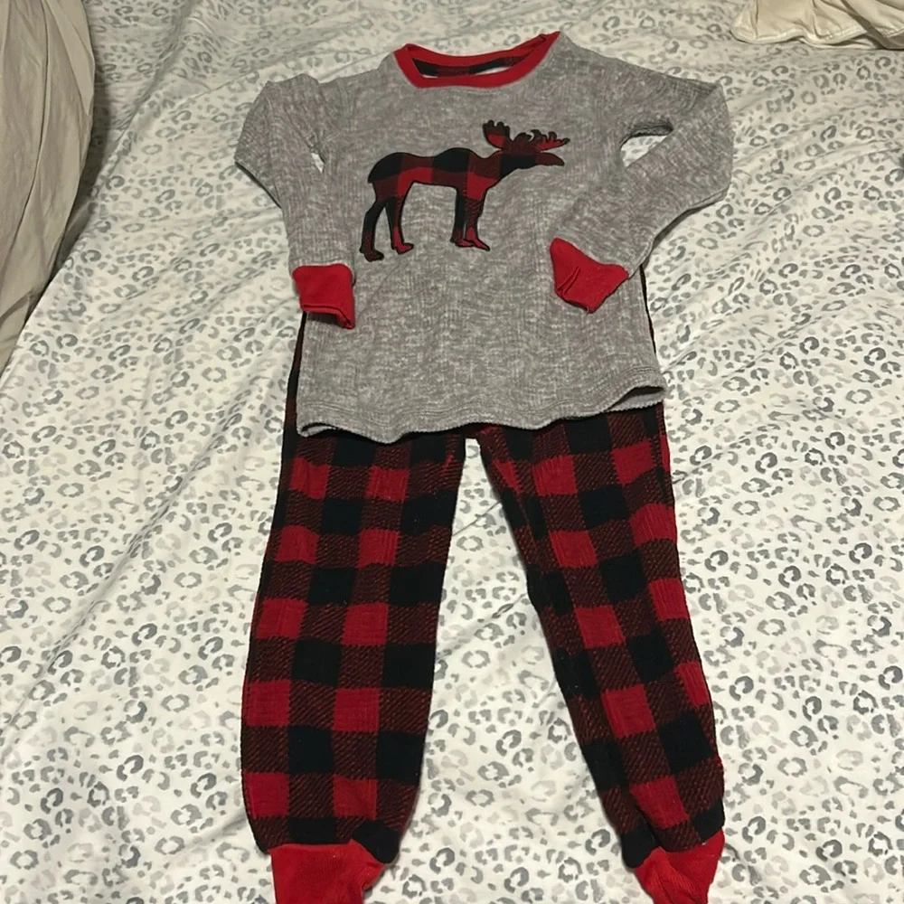 Eddie Bauer Plaid Moose Pajamas - 2T